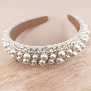 Pearl cluster BRIDE headband NEW